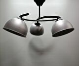 MYLİGHTS  GRİ BAŞLIKLI METAL AVİZE  ÜÇLÜ AVİZE