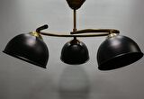 MYLİGHTS  MAT ALTIN SİYAH  BAŞLIKLI ÜÇLÜ METAL AVİZE
