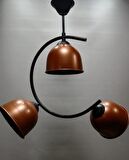 MYLİGHTS BAKIR BAŞLIKLI  ÜÇLÜ SARKIT METAL AVİZE