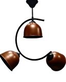 MYLİGHTS BAKIR BAŞLIKLI  ÜÇLÜ SARKIT METAL AVİZE