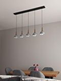 MYLİGHTS  SIRALI  BEŞLİ MASA ÜSÜTÜ SARKIT AVİZE RETRO AVİZE MODERN AVİZE  120 CM