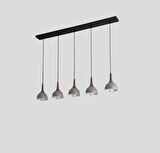 MYLİGHTS  SIRALI  BEŞLİ MASA ÜSÜTÜ SARKIT AVİZE RETRO AVİZE MODERN AVİZE  120 CM