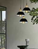 MYLIGHTS RETRO RUSTIK MODERN ÜÇLÜ METAL SARKIT  SİYAH AVİZE