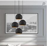 MYLİGHTS  20 CM  KÜRELİ DÖRTLÜ SARKIT  AVİZE METAL AVİZE SALON AVİZE GALERİ BOŞLUĞU YÜKSEK TAVAN 