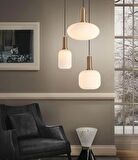MYLİGHTS RUSTİK  ÜÇLÜ BAL CAMLI AVİZE  KASA  40CM  ESKİTME 