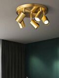 MYLİGHTS ESKİTME KAPLAMA BEŞLİ LED SPOT AVİZE  35 CM KASA  PANASONIC GÜNIŞIĞI AMPULÜ