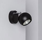 MYLİGHTS siyah   SPOT TEKLİ KÜRE PANASONIC GÜN IŞIĞI AMPULLÜ hareketli duvar aplik  