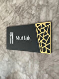 Mutfak Kapı Yönlendirme Levhası Oda İsimliği 24x12 Cm