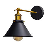 Mylights Retro Rustik Mafsalı Konik Aplik Siyah 18 cm