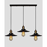 Mylights Retro Rustik Siyah Masa Üsüt Sıralı Üçlü Av Ize En 60 cm