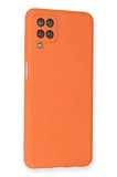 Samsung Galaxy A12 Kılıf Nano içi Kadife Silikon - Turuncu