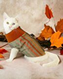 Stripe Orange Su itici Kedi Yağmurluğu 