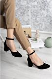 7 Punt Karnıyarık Siyah Süet Stiletto