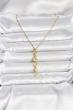 316L Çelik Gold Renk Deniz Temalı Y Model Zirkon Taşlı Kadın Kolye 5886