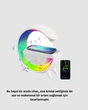 Bluetooth 5.0 Hoparlör – Kablosuz Şarj RGB Gece Lambası ve FM Radyo