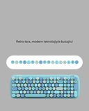 Retro Tarz Kablosuz Klavye Mouse Seti – 104 Tuşlu Ergonomik Tasarım