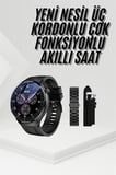 Amoled Ekran Metal Deri Silikon Kordonlu Uyku ve Sağlık Takibi
