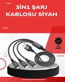 Dayanıklı Metal Başlıklı 3’ü 1 Arada Şarj Kablosu – Tüm Cihazlarla Uyuml