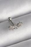 316L Çelik Gümüş Renk Zirkon Taşlı Çiçek Tragus Piercing 5886