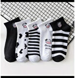 5 ÇİFT İNEK DESENLİ PATİK SPOR AYAKKABI ÇORABI