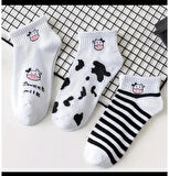 5 ÇİFT İNEK DESENLİ PATİK SPOR AYAKKABI ÇORABI