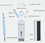 The BRo  Macbook / Airpods ,Iphone /tablet/ Kulaklık Temizleyici + 2 Kablo Tutucu 7 In 1 Çok Fonksiyonlu Kit 