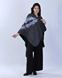 Keçe İşlemeli Oversize Panço