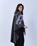 Keçe İşlemeli Oversize Panço