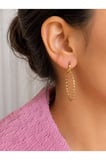 İnce Burgulu Oval Gold Halka Küpe