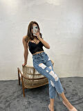 5998 KOT PANTOLON-MAVİ