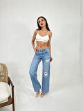6796 DENİM LOW WAİST BOO-MAVİ