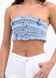 6817 KOT CROP-MAVİ