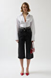 Çift Kemerli Bermuda Denim Şort