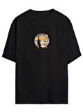 CANSUYILMAZ Unisex Baskılı Oversize T-Shirt - Siyah
