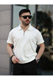 Oversize Bol Kalıp Fermuarlı Polo Yaka Tshirt