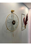 3'lü Gold Massive Premium Gold (37X55CM), Modern Dekoratif Duvar Saati