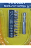 12 Parça 30 Cm Akrobat Kıvrılabilir Eğilebilir Bits Uç Vidalama Vida Sıkma Sökme Torx Yıldız Düz Uç