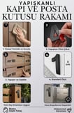 Mat Siyah Yapışkanlı 5 cm Kapı Numarası 1 Küçük Boy 50 mm Kapı No Rakam Sayı Daire, Posta Kutusu, Otel Oda No, Asansör, Kat Planı, Araç Model ve Apartman İçi İçin Kendinden Yapışkanlı Krom Numaratör