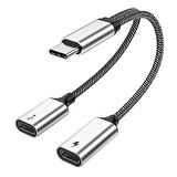 Maxup 60W  Ayırıcı Kablo, Hızlı Şarj Type C Ayırıcı Kablo, Veri Transferi, 2'si 1 Arada Ayırıcı Adaptörü iPhone 15, Macbook, Xbox, Dizüstü Bilgisayar, Tablet, Kulaklık, Telefon (Monitör Için Değildir)