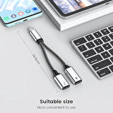 Maxup 60W  Ayırıcı Kablo, Hızlı Şarj Type C Ayırıcı Kablo, Veri Transferi, 2'si 1 Arada Ayırıcı Adaptörü iPhone 15, Macbook, Xbox, Dizüstü Bilgisayar, Tablet, Kulaklık, Telefon (Monitör Için Değildir)