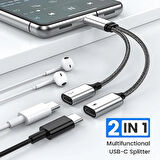 Maxup 60W  Ayırıcı Kablo, Hızlı Şarj Type C Ayırıcı Kablo, Veri Transferi, 2'si 1 Arada Ayırıcı Adaptörü iPhone 15, Macbook, Xbox, Dizüstü Bilgisayar, Tablet, Kulaklık, Telefon (Monitör Için Değildir)