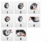 Mefatech 215/60x16 kar patinaj zinciri 4X4 Jeep ve Minibüslere Uyumlu No:1000