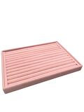 Büyük Boy Süet Kumaş Pembe Renk 34 cm / 24 cm Sosisli Yüzük Sergileme Standı