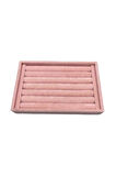 Yerli Üretim Küçük Boy Süet Kumaş Pembe Renk 22,5/14,5 Cm Rulo Çekmece Içi Yüzük Standı