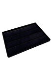 Yerli Üretim Cezayir Model Süet Kumaş Siyah Renk 34/24 Cm Kademeli Çekmece İçi Küpe Standı