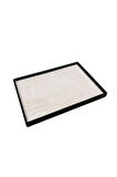 Yerli Üretim Süet Kumaş Gri Renk 34/24 Cm Takı Servis Sunum Tablası