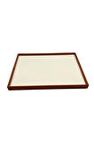 Yerli Üretim Süet Kumaş Krem-kahve Renk 34/24 Cm Takı Servis Sunum Tablası