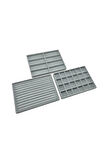 Yerli Üretim Süet Kumaş Gri Renk 34/24 cm 3 lü Takım Çekmece İçi Takı Tablası