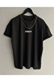 Erkek Beyaz Brooklyn Oversize Bisiklet Yaka Tshirt