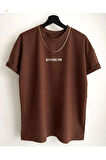 Erkek Beyaz Brooklyn Oversize Bisiklet Yaka Tshirt